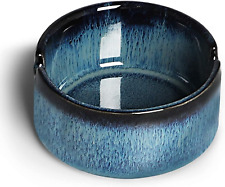 Small Ceramic Ashtray for Smokers Home Decoration Gift Set of 2 (Gradient Blue) picture