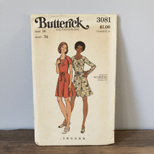 Misses Above Knee Dress Short or Long Sleeves Sewing Pattern Size 14 Butterick 3 picture