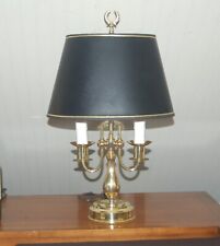 BRASS REMBRANDT LAMP Bouillotte Candelabra Modern Black Gold Hollywood Regency  picture