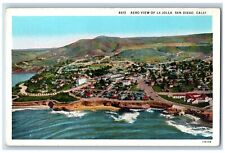 San Diego California Postcard Aero View La Jolla Exterior c1940 Vintage Antique picture