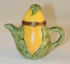 Rochard Limoges Box Hand Painted Corn Shaped Teapot NR picture