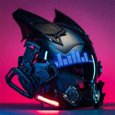 Cyberpunk Helmet Mask LED Glowing Science Fiction Cosplay Cool Prop Show Party picture