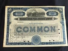1926 Missouri Kansas Texas Railroad Company Certificate Charles D. Barney & Co.  picture