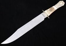 SCH1850S *SCHRADE Custom ANTLER BOWIE Knife & Leather Sheath * GREAT CONDITION* picture