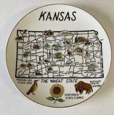 Vintage State Of Kansas Decorative Souvenir Plate picture
