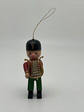 VTG 1970’s Drummer Boy Marching Band Wooden Christmas Tree Ornament…97 picture