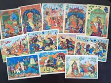 Colorful Art Nouveau Soviet Set 12 Vintage Postcards Artist Kurkin Pushkin Poem picture