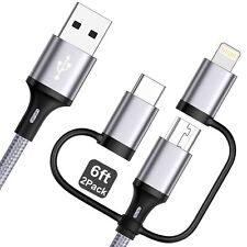  Multi Fast Charging Cable 3A [MFi Certified ] Miger Nylon Braided USB 3 in 1 picture