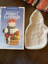 Vtg Longaberger Pottery '97 Snow Friends Chilly Christmas Cookie, Chocolate Mold picture