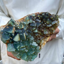 1120g NATURAL Green Cube FLUORITE Quartz Crystal Cluster Mineral Specimen picture