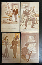 7 WWI MILITARY RISQUE POSTCARDS picture