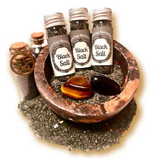 Black Salt Ritual 3 Pack For Spell Protection From Evil Curses Hexes Witch Wicca picture