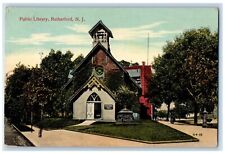 1916 Exterior View Public Library Rutherford New Jersey Antique Vintage Postcard picture