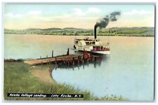 c1910 Steamer Cruise Ship Dock Keuka College Lading Lake Keuka New York Postcard picture