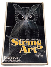 Vintage 70s MCM Metallic Miniature OWL String Art Kit~by Ship Shop #5803 picture