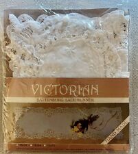 Vintage Victorian Battenburg Lace Runner Hand Made 16x36 New White  picture