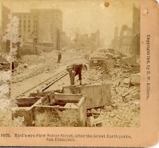 SAN FRANCISCO, View of Sutter St. After Great Earthquake--Kilburn Stereoview S95 picture