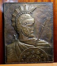 Vintage Soviet USSR Picture Stamping GLADIATOR Plaque Embossed Metal Rare Brass picture
