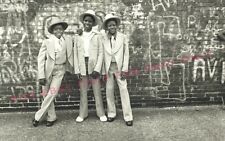 Vintage Old 1960's Photo reprint of 3 African American Black Boys & Grafitti  picture