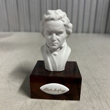 Lindner-Porzellan Bust Ludwig Van Beethoven Burl Wooden Base Music Box Fur Elise picture