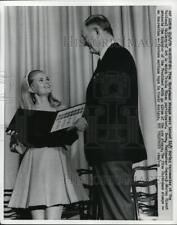 1970 Press Postmaster Winton Blount Presents Tricia Nixon New Christmas Stamps picture