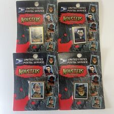 1997 USPS Universal Classic Monsters Stamp Pins NEW & SEALED Lot of 4 picture