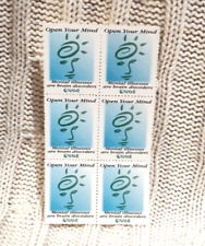 6 Vintage NAMI Open Your Mind Mental Illnesses are Brain Disorders Stamps picture