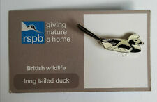 RSPB BRITISH*LONG TAILED DUCK* Pin Badge on GREY CARD GNAH(FR) picture
