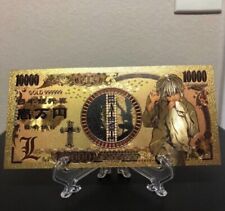 24k Gold Foil Plated Near Death Note Banknote Anime Collectible picture