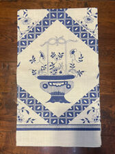 Vtg Linen Tea Towel Thomas Jefferson Memorial Foundation Monticello Blue Print picture