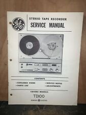 General Electric Tape recorder TD100 -Service Manual- Schematics, Parts List. picture