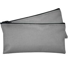 Deposit Bag Bank Pouch Zippered Safe Money Bag Organizer in GRAY 2 PACK picture