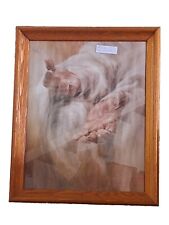 Vintage Come Unto Me Framed Picture with Painted Oval Glass Matte 1967 J. Reed picture