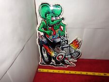 7 x 11 INCH RAT FINK RACING HOT ROD ADVERTISING SIGN DIE CUT HEAVY METAL # 824B picture