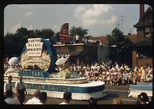 Canton Parade Vitales Restaurant Neon Sign 1950s Slide Red Border Kodachrome picture