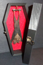 Real Hanging Bat in a Black Wooden Coffin Gothic Taxidermy Nice Quiet Pet picture