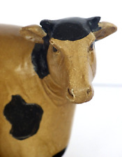Country Cow on Pedestal Painted Figurine Composite 4