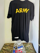 US ARMY ISSUE SHORT SLEEVE PT SHIRT ATHLETES BLACK/GOLD UNIFORM SZ XX-LARGE picture