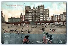 1908 On The Sands Brighton East Sussex England Posted Antique Postcard picture