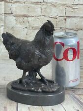Original Bronze Chicken Sculpture Statuette Kitchen Hen Rooster Collectors Sale picture