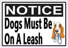 5 x 3.5 Picture Notice Dogs Must Be On A Leash Sticker Business Door Sign Decal picture