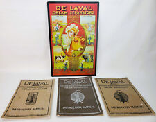 3 Vintage De Laval Cream Separators Instruction Manual & Tin Sign Lot Farm Decor picture