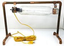 Industrial Repurposed Vacuum Glass Lamp Copper Pipe Frame Steampunk picture