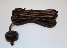 10 F00T BROWN RAYON LAMP CORD SET WITH ANTIQUE STYLE RIBBED PLUG NEW 46861JB picture
