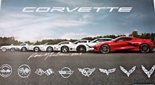 Corvette Poster 2' X 3' C-1-8/ Side 2 2020 C8 Signed Dave Mc Ledlan Jerry Burton picture