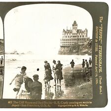 Cliff House & Seal Rocks Stereoview c1905 San Francisco Beach SS Coptic B1828 picture