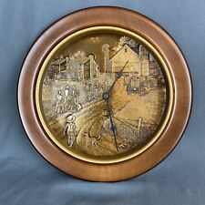 Wendell August Forge Vintage Solid Bronze Clock With Wooden Frame picture
