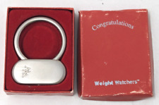 Vintage WW Weight Watchers 10 lb Award Metal Keychain Key Ring Fob with Box M24 picture
