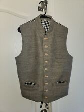 Gray CS Jean Wool Vest With Black And White Checkered Back And Liner For... picture