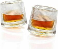 Old Fashioned Whiskey Glasses Crystal Vintage Bourbon Barware Drinking Lowball 2 picture